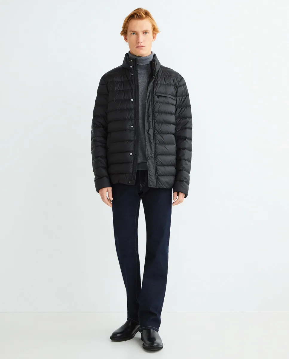 

Короткая пуховая куртка с отстегивающимся капюшоном для мужчин Geox, черный