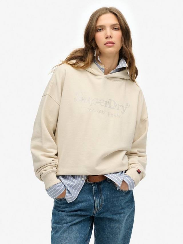 

Venue Metallic расслабленный худи Superdry, Pumice Stone Beige