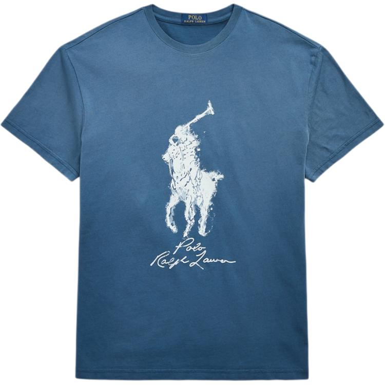 Мужская футболка Polo Ralph Lauren синяя — фото 3