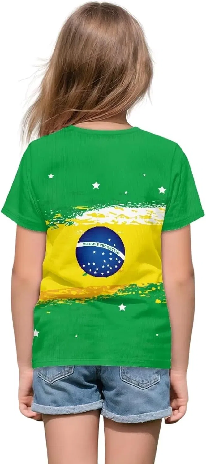 Футболка детская с принтом, Gzzxiailg, Brazil Flag — фото 2