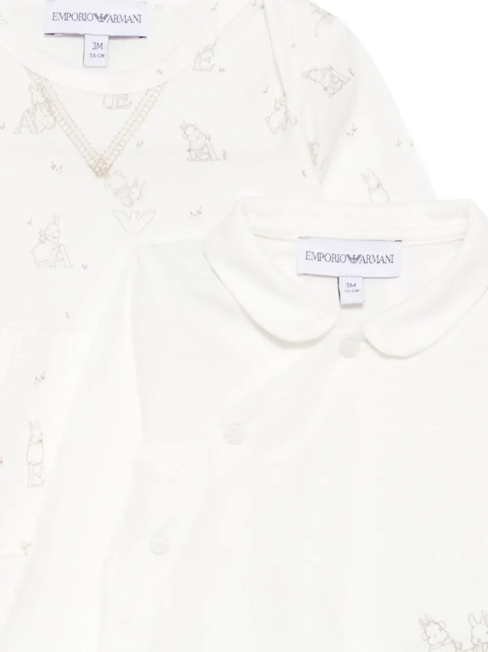 Пижама с графичным принтом Emporio Armani Kids, бежевый — фото 3