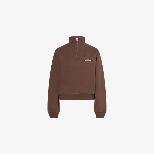 

Свитшот Jacquemus Le camionneur хлопковый с высоким воротником, коричневый