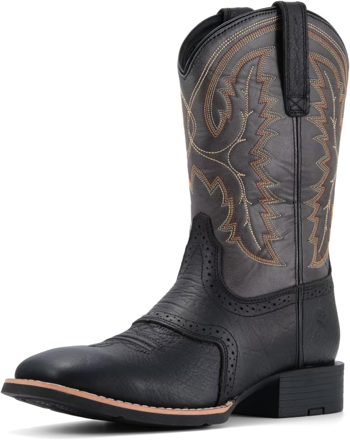 

Мужские западные ботинки SUREWAY - мужские ковбойские ботинки с квадратным носком, маслостойкие/антискользящие, долговечные, модные классические сапоги на 25 см до середины икры, черный/серый