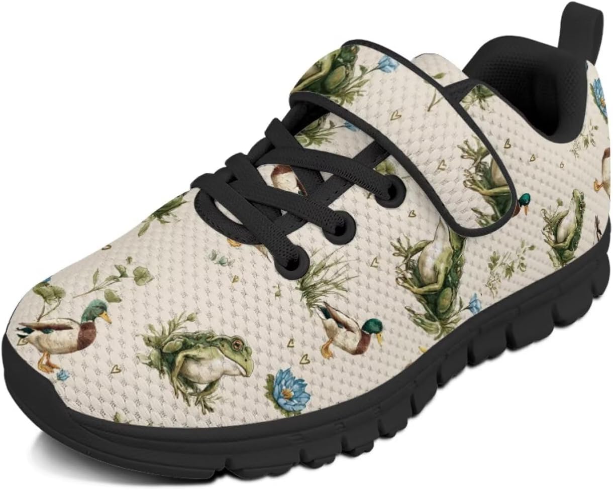 

Детские кроссовки Highland Cattle and Cactus для девочек, сетчатые, с одним ремешком, противоскользящие, для школы, спорта, бега Pointodoor, Mallard Duck Frog