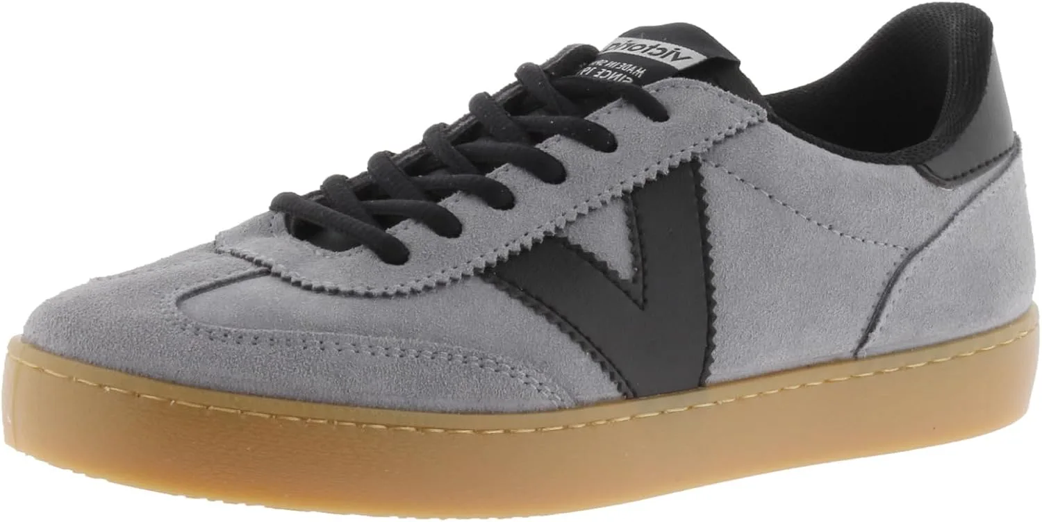 Кроссовки Victoria Low-Top Unisex Berlin Ciclista Leather Effect & Split Leather Toe & Caramel Sole 1126219 для взрослых, серый