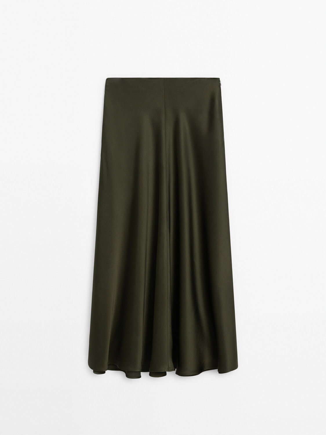 

Юбка миди с кружевной отделкой Massimo Dutti, зеленый