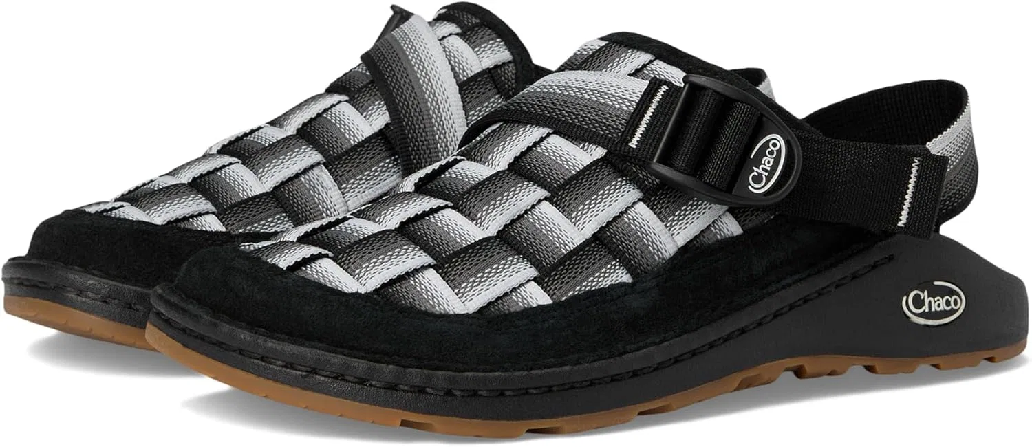 Мужские деревянные сабо Chaco Canyon из плетеного дерева, Fade Black White