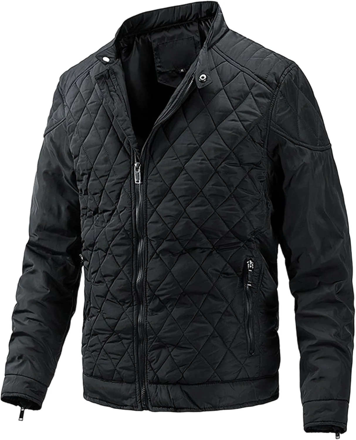 Пуховик для мужчин Diamond Quilted, легкая куртка-пуховик Generic, черный