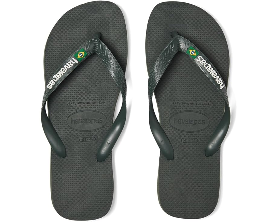 

Сандалии Havaianas Brazil Logo Flip Flop Sandal, цвет Green Olive