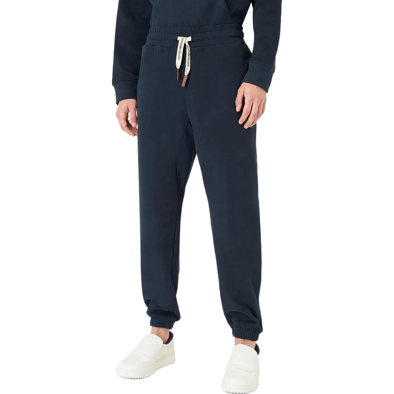 Трикотажные спортивные штаны мужские Navy Blue с манжетами EMPORIO ARMANI — фото 4