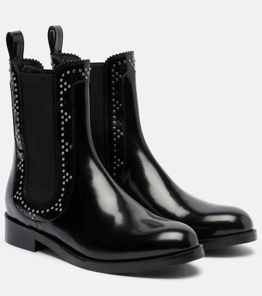 Шайен кожаные челси ботинки с декором Aquazzura, Black