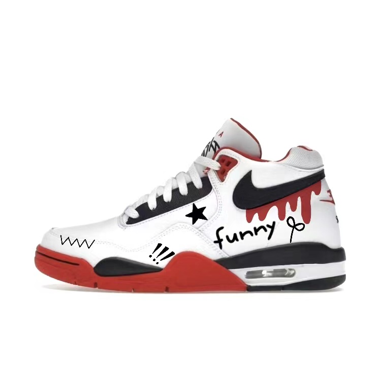 

Nike Кроссовки баскетбольные Mid top Vintage Flight Legacy Starry White Red Unisex