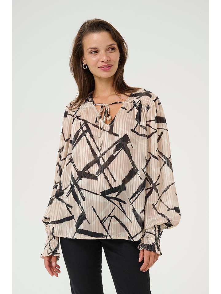 

Kaffe Блузка бежево-черного цвета