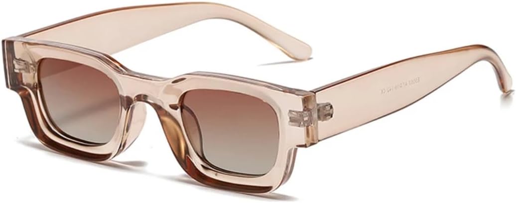 

Солнцезащитные очки для мужчин и женщин - защита UV400 - компактная оправа, панк-стиль, яркие линзы, для занятий спортом на открытом воздухе и вождения DSVIGF, Champagne Tea