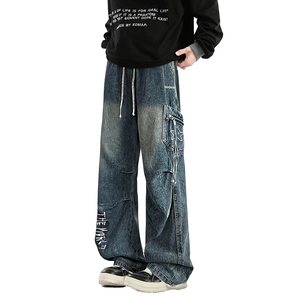 

Джинсы Unisex Moderate Wide Leg HUANQIU, vintage синий