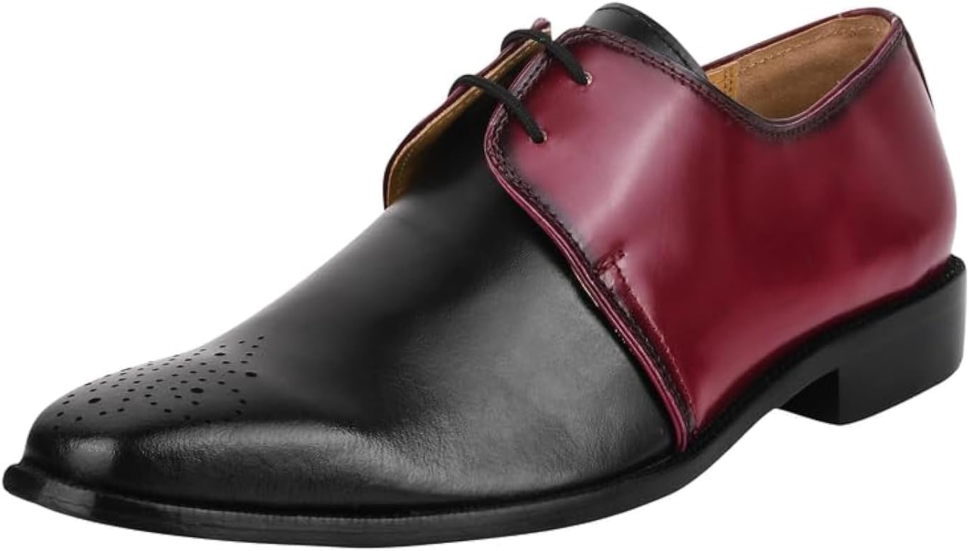 

Мужские туфли LIBERTYZENO Oxfords из натуральной кожи с простым и ящеричным принтом для взрослых на шнуровке, для Рождества, черный/бордовый