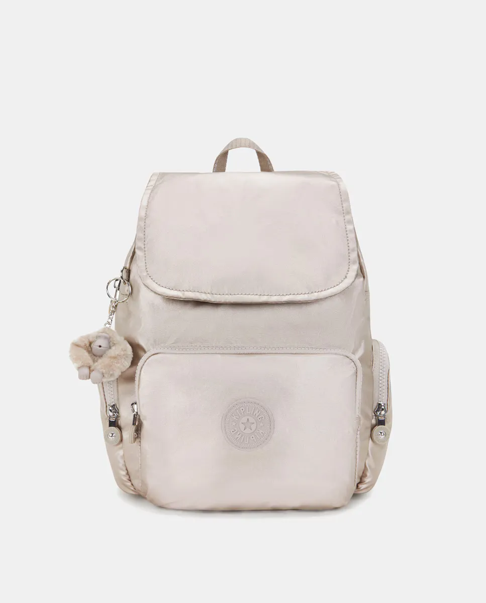 

Маленький рюкзак Kipling, серебряный