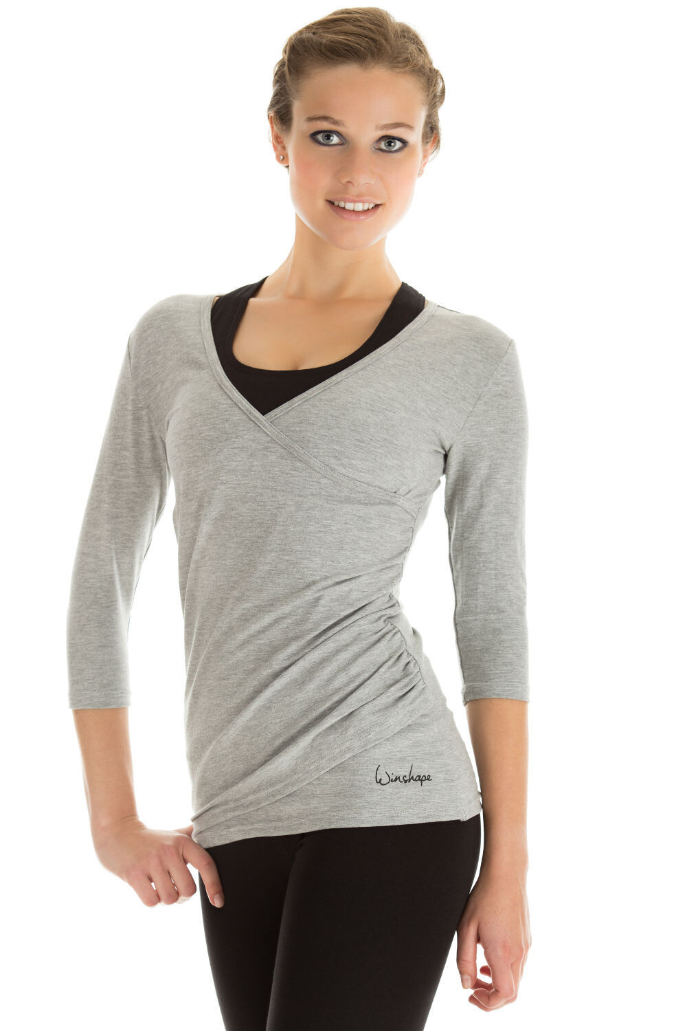 

Спортивная футболка Winshape 3/4 Arm Shirt, серый меланж