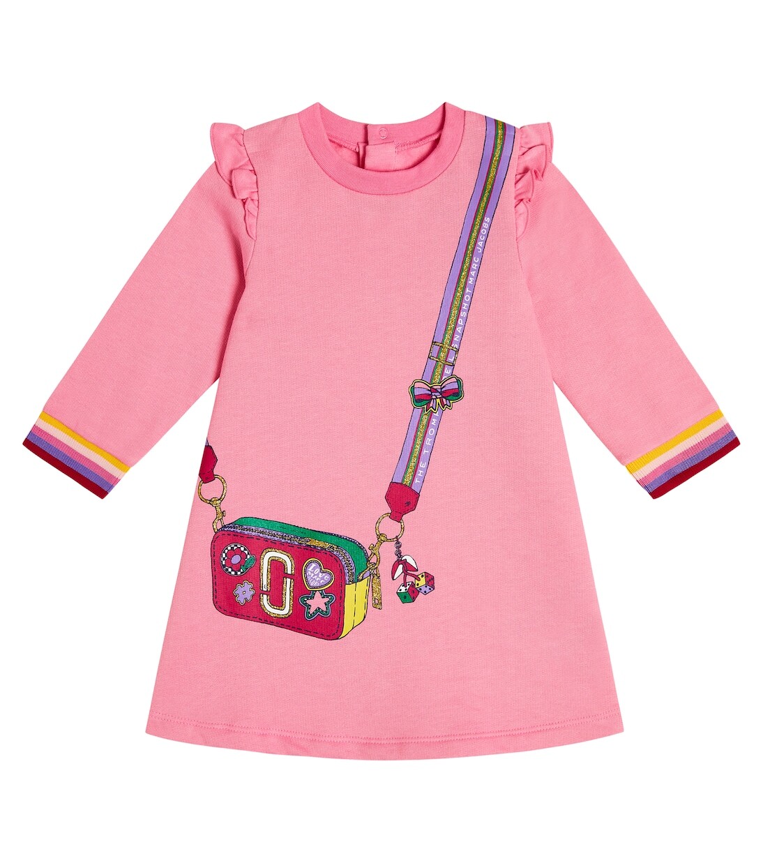 

Детское платье из хлопкового трикотажа Marc Jacobs Kids, розовый