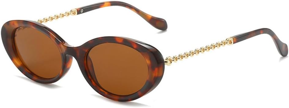 

Солнцезащитные очки UV400 с овальными металлическими дужками в форме «кошачьего глаза» для женщин и мужчин, для бега и занятий спортом на открытом воздухе generic, Leopard-brown