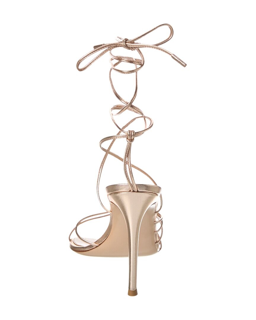 Кожаные сандалии Gianvito Rossi Sylvie 105, золото — фото 3