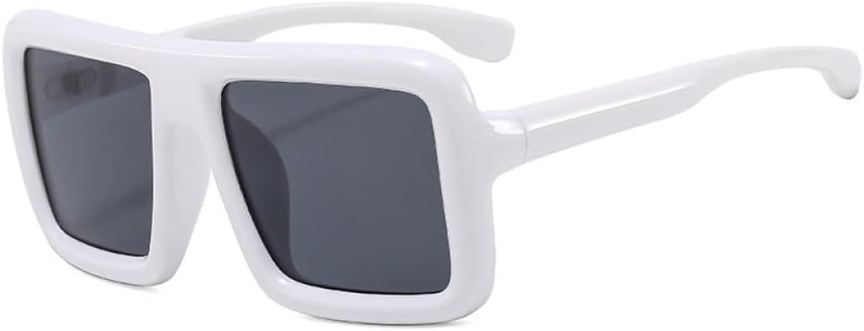 

Модные солнцезащитные очки большого размера конфетных цветов для женщин, защита от ультрафиолета UV400, ретро-стиль, панк, мужские солнцезащитные очки (сине-серые, один размер) LXLHWN, White Gray