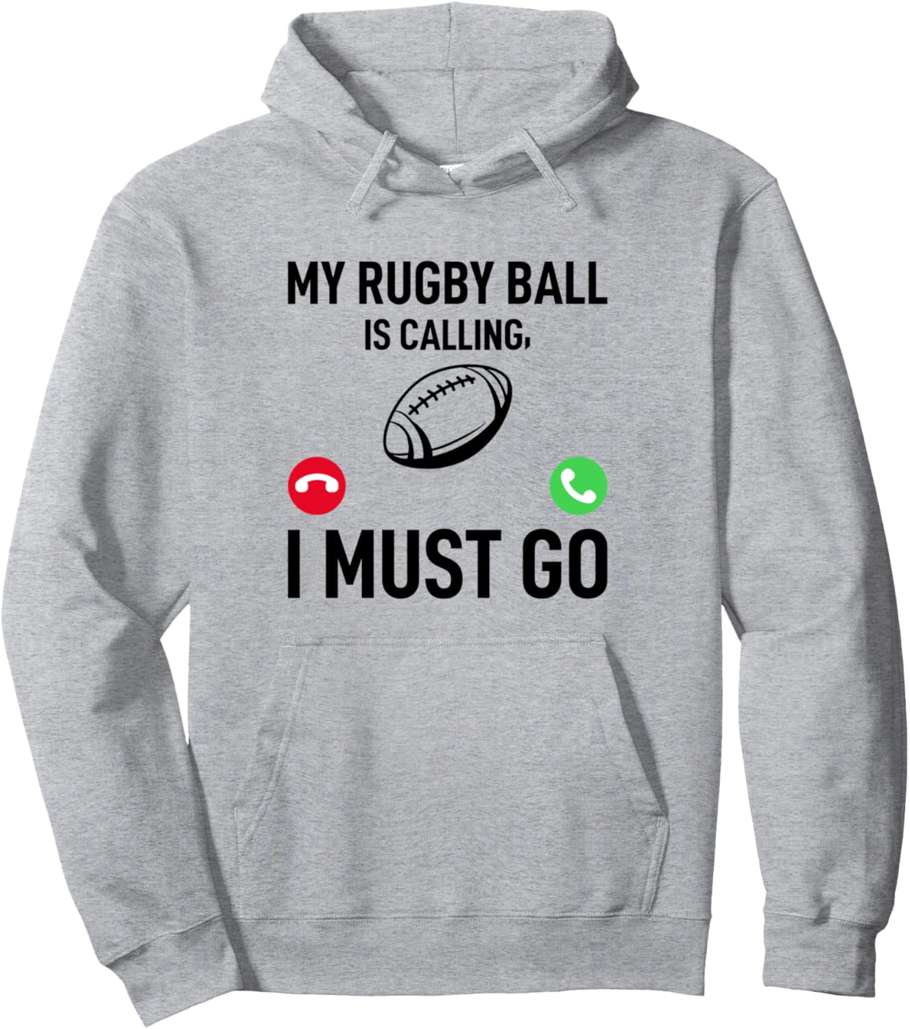

Мой регбийный мяч зовет! - Забавная регбийная толстовка Funny Rugby Quotes, серый