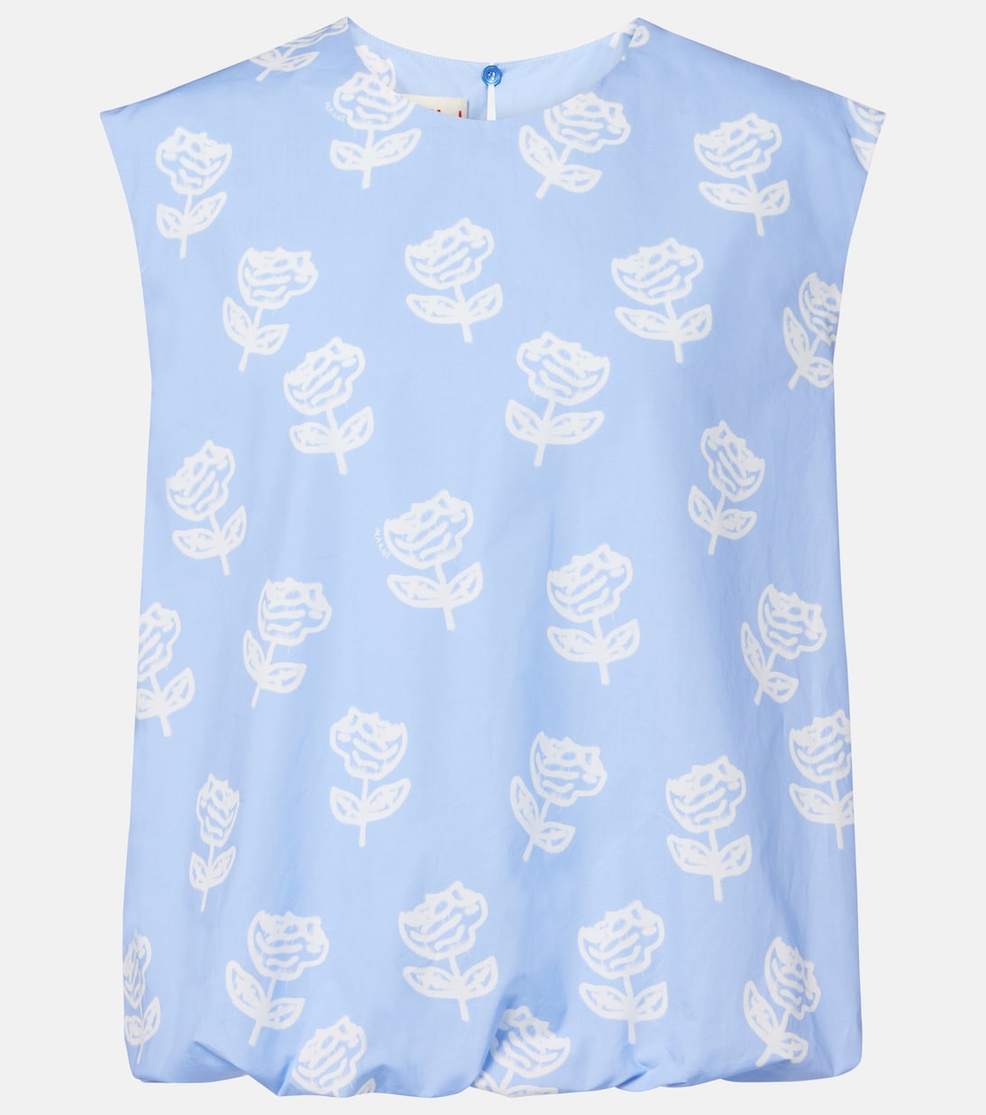 

Топ из хлопка с цветочным принтом Marni, Iris Blue