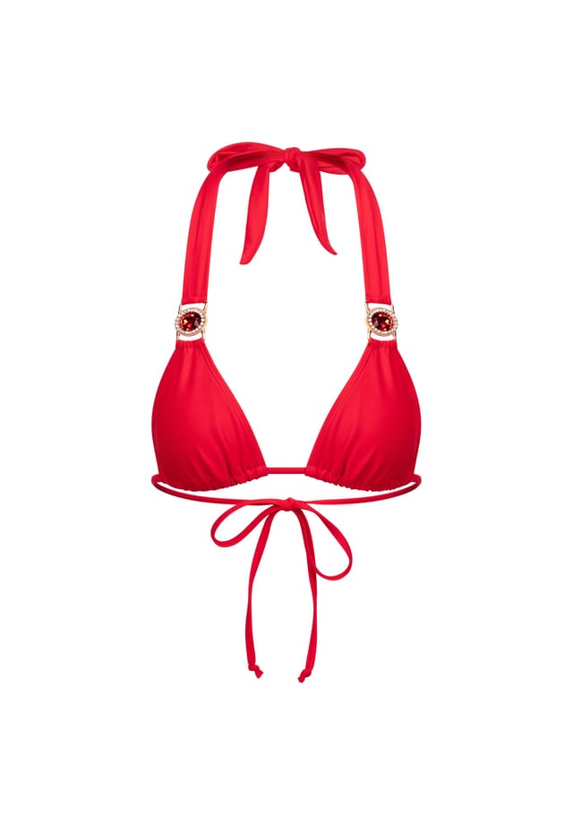 

Верх бикини amour с отделкой из сверкающих камней Moda Minx, красный