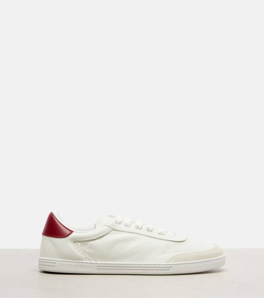 Сан-Тропе лёгкие кожаные кроссовки Dolce&Gabbana, white/Red — фото 4