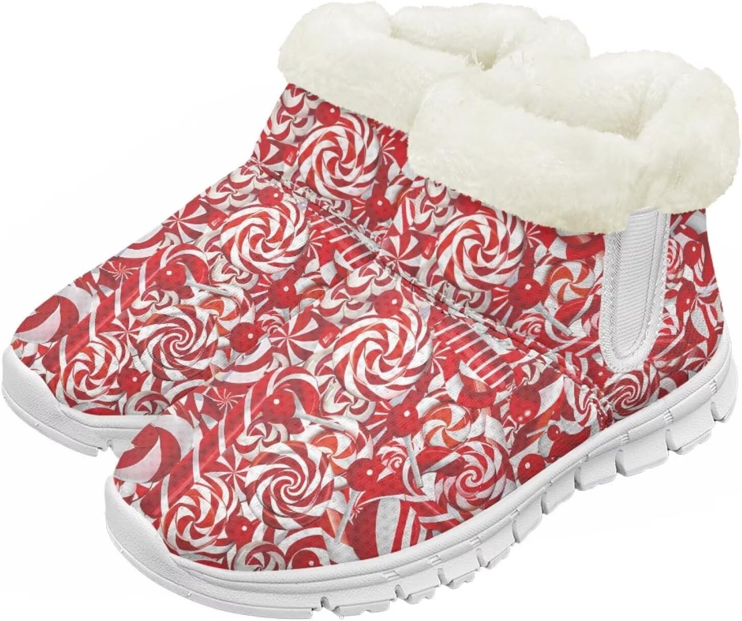 

Pzuqiu Зимние ботинки для девочек и мальчиков, ботильоны для детей с теплым мехом, противоскользящие, для прогулок, белая подошва