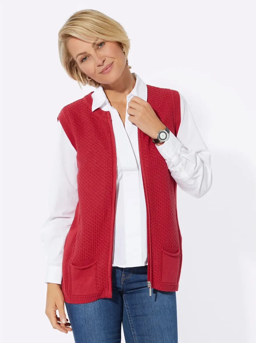 

Casual Looks Вязаный жилет, цвет Erdbeere