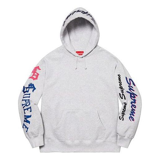 

Толстовка multi logo hooded sweatshirt 'grey red black' Supreme, серый