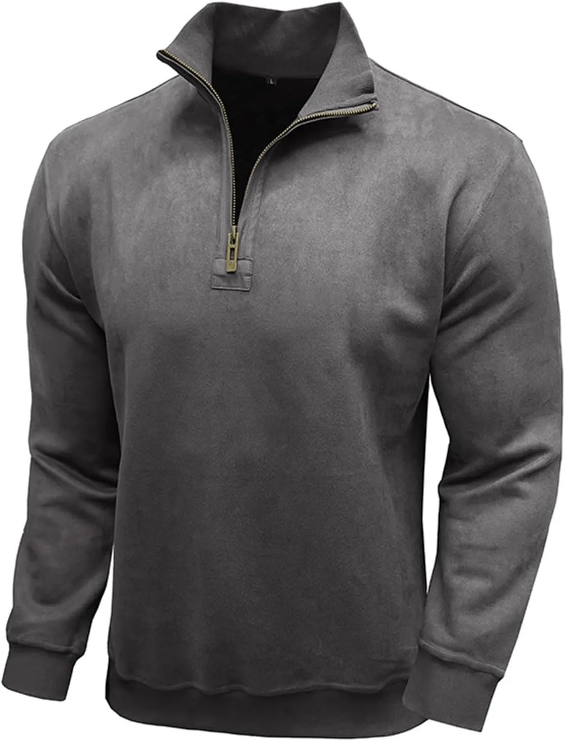 Толстовка с молнией на четверть Vintage, Suede Fleece, осень-зима — фото 3