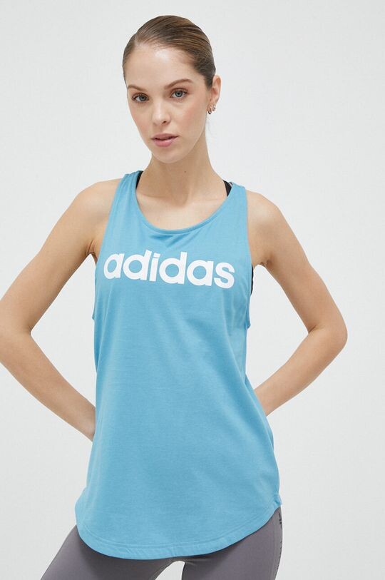 

Хлопковый топ adidas, синий