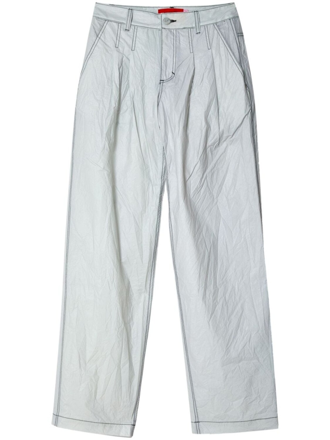 

Eckhaus Latta high-shine straight-leg trousers, синий