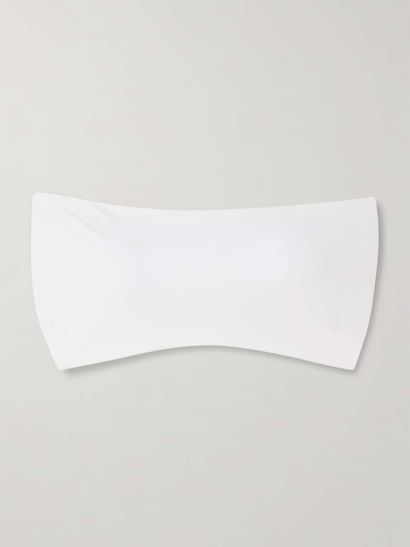 

Бюстгальтер-Бандо Double Take из эластичного джерси с кружевной отделкой Commando, белый