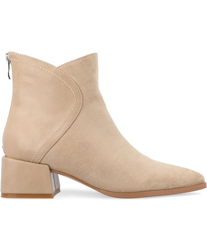 Женские двухцветные ботильоны из пенопласта Consuello Tru Comfort с острым носком Journee Collection, цвет Tan — фото 2