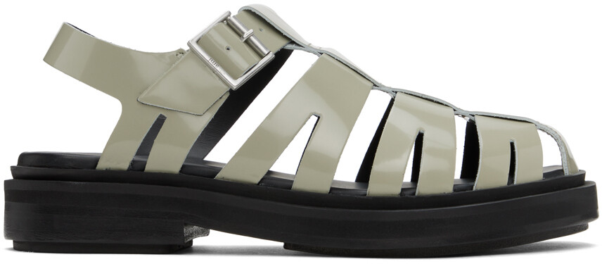 Зеленые анатомические сандалии Fisherman AMI Paris, Sauge