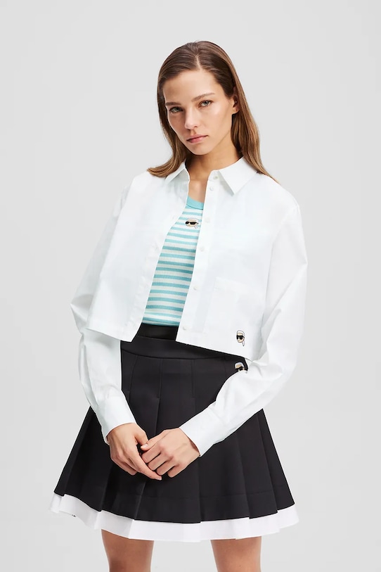 

Хлопковая рубашка Karl Lagerfeld, белый