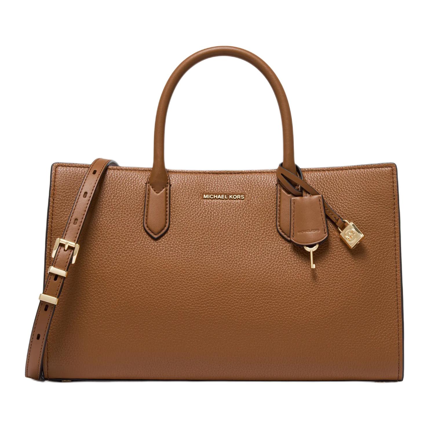 

Кожаная сумка через плечо из коровьей кожи, среднего размера, женская, коричневая MICHAEL KORS