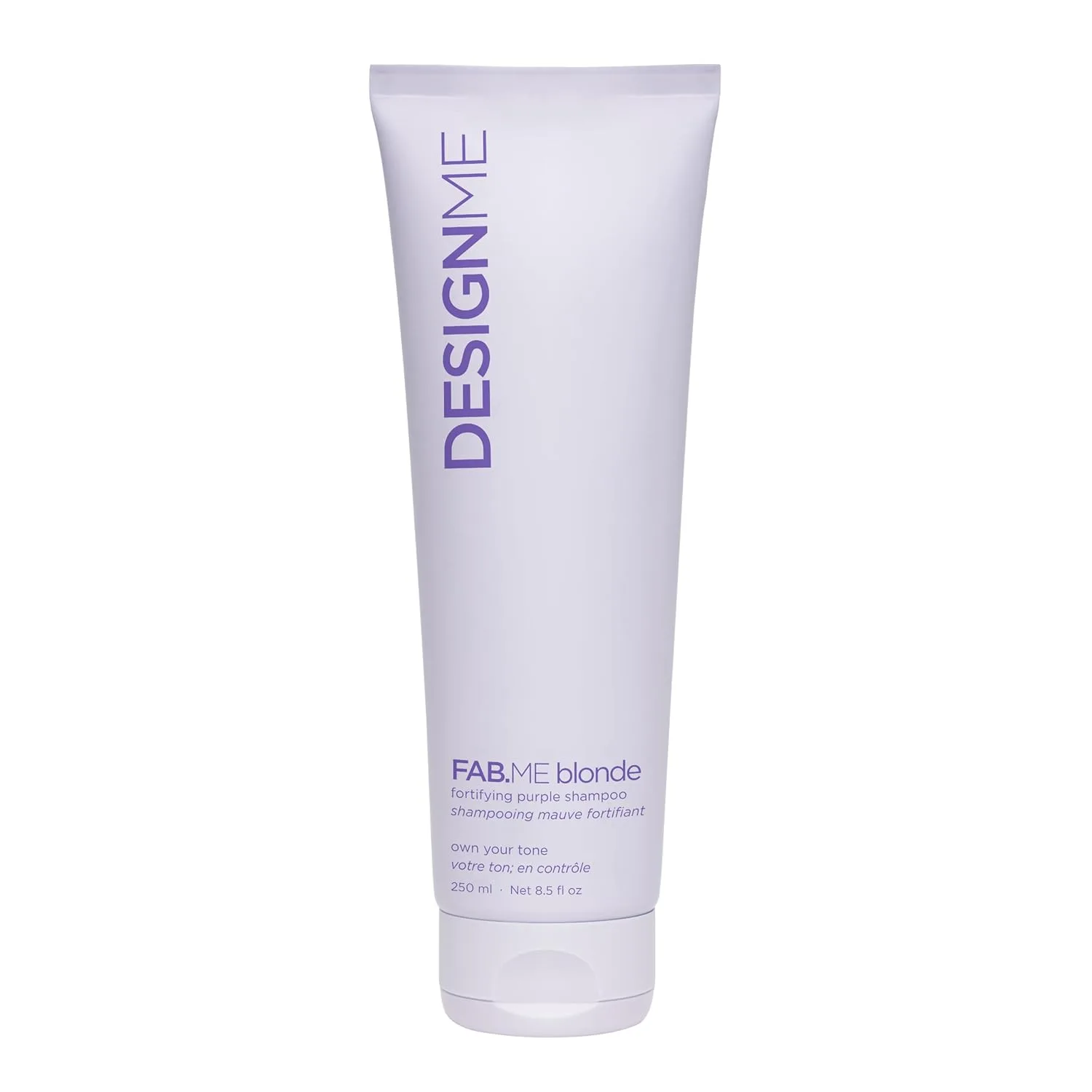 Design.Me FAB.ME Blonde Fortifying Purple Shampoo, тонирующий шампунь для блонда, нейтрализует желтизну и медные оттенки, с гиалуроновой кислотой