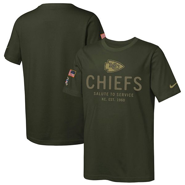 

Футболка Kansas City Chiefs 2025 Salute to Service Sideline Dri-FIT оливковая Nike