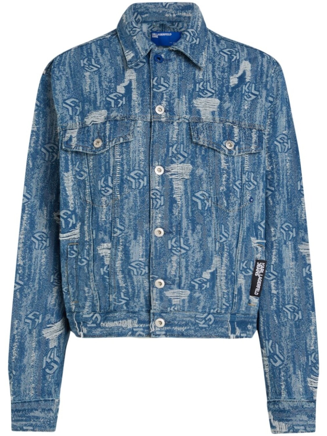 

Karl Lagerfeld Jeans джинсовая куртка с жаккардовой монограммой, синий