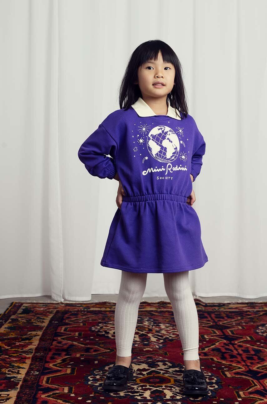 

Мини-платье Rodini из хлопка для девочек Mini Rodini, фиолетовый