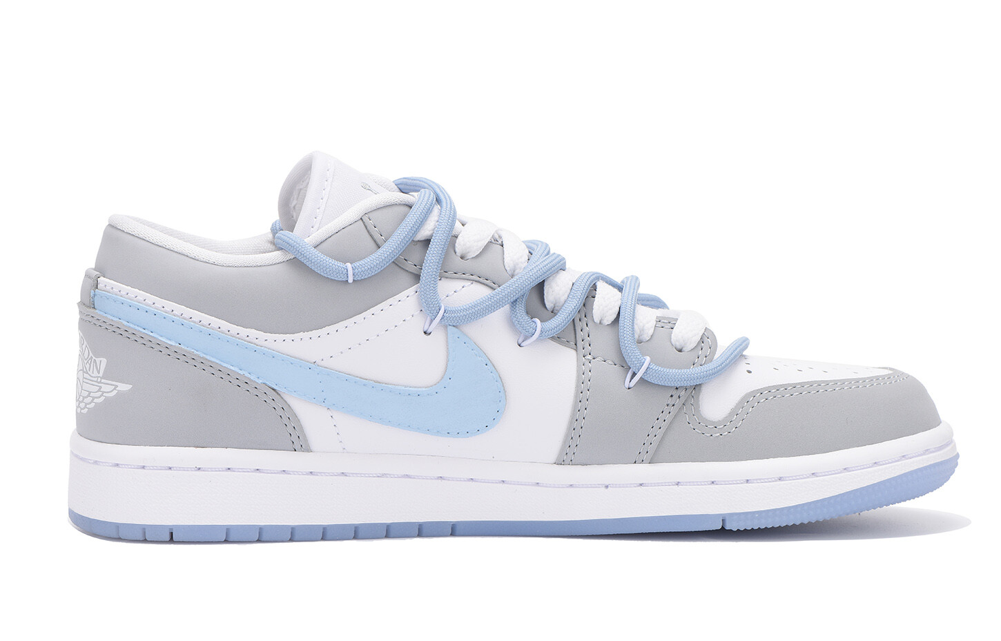 Кроссовки Air Jordan 1 Vintage Basketball Shoes Women's Low-top Blue, светло-серый — фото 2