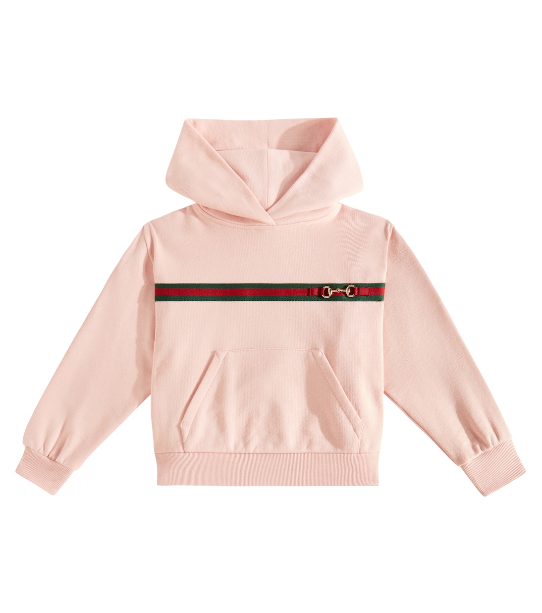 

Хлопковый худи с декоративными элементами horsebit Gucci Kids, Smooth Pink/Mix