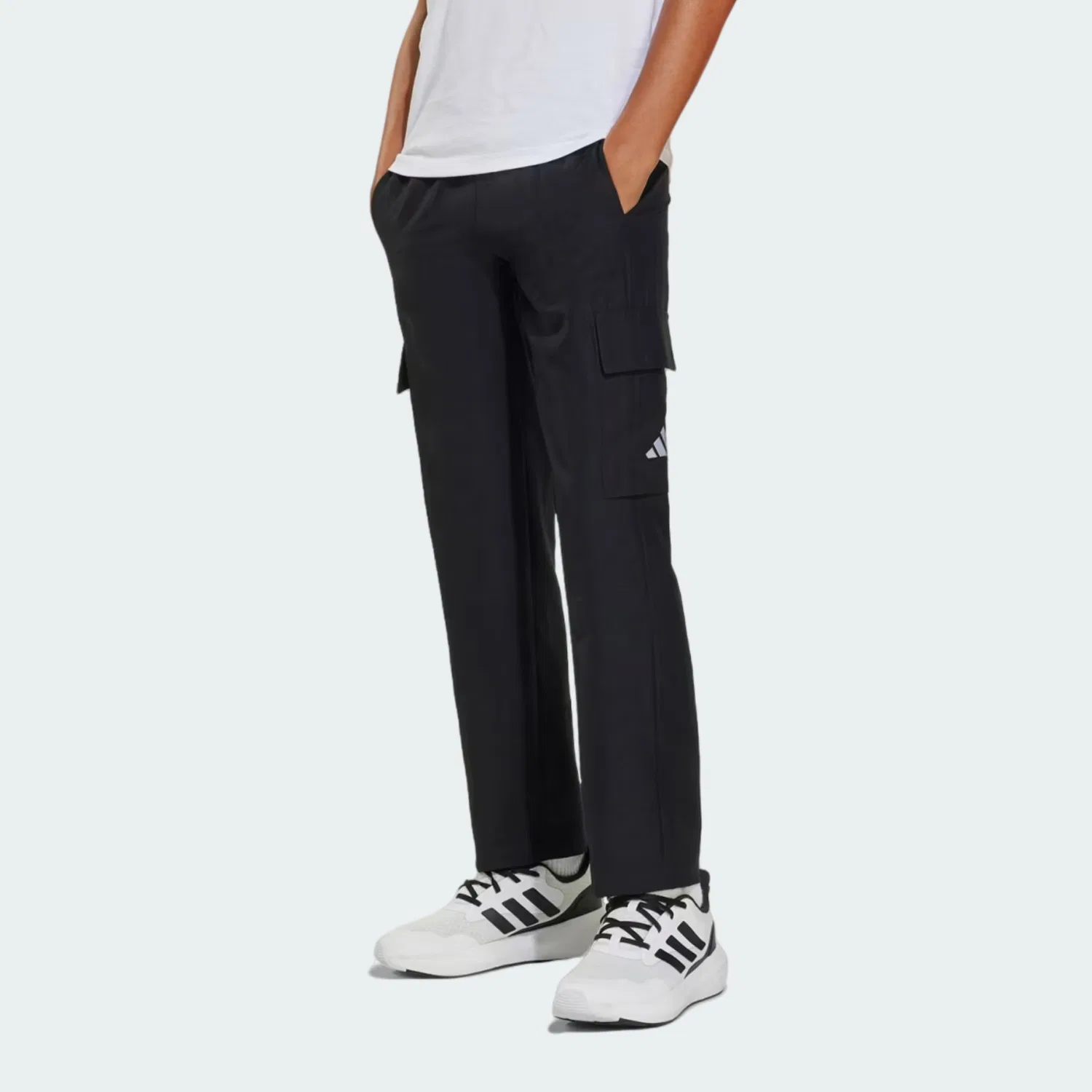 Штаны Climacool Full Length Adidas Kids' Black/White — фото 4