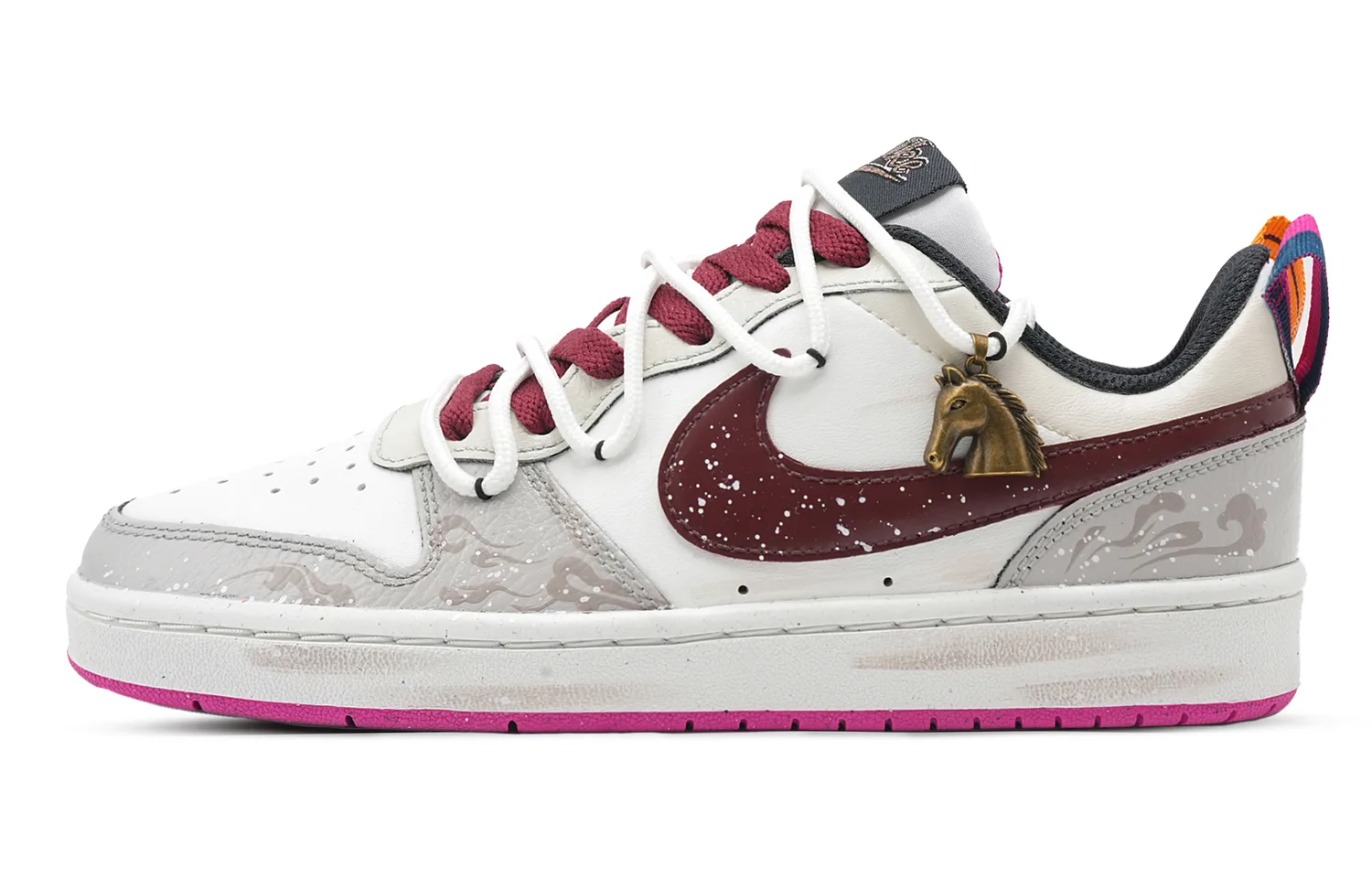 Nike Кроссовки для скейтбординга Court Borough Ancient Scroll Fury Abrasion Resistant Low top Kids' серые — фото 3