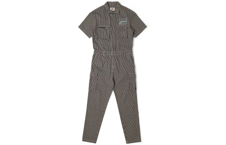 

Dickies Мужской полосатый комбинезон с короткими рукавами, черный